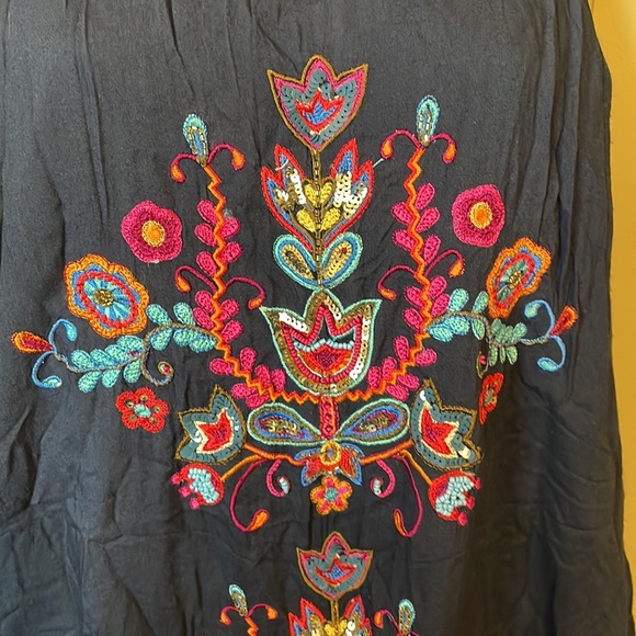 LulaSoul Navy Embroidered Dress Sz S - Picture 2 of 7